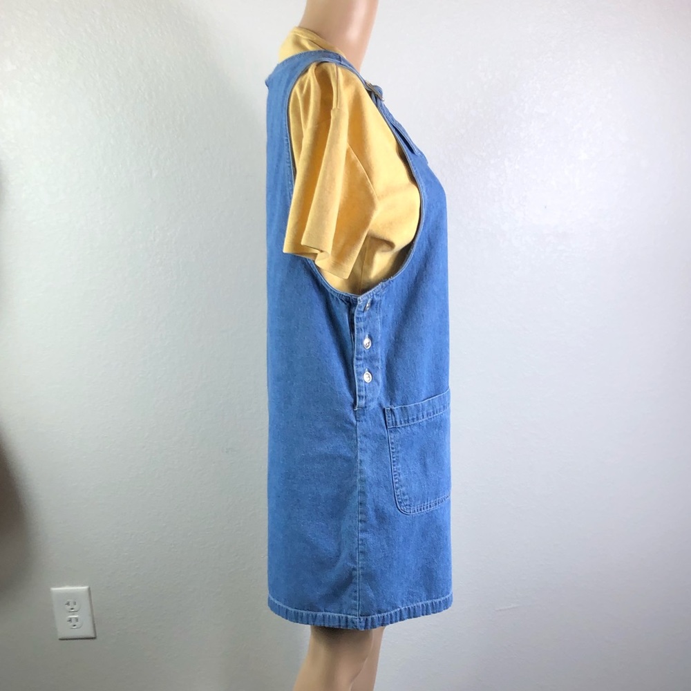 Vintage Blue Denim Romper with Yellow Tee - Picture 4 of 10